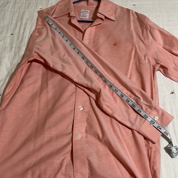 Brooks Brothers Madison Fit Shirt Button Down Solid Coral Color - Picture 7 of 8